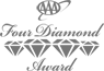 The image shows the "Four Diamond Award" logo featuring four diamonds in a row, with stylized text above and below.