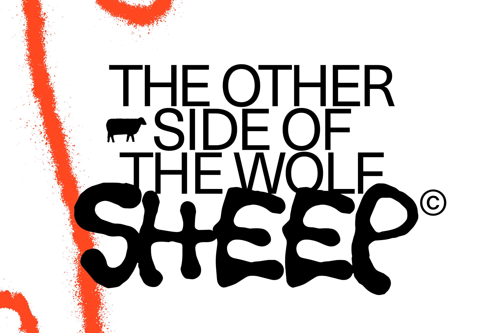 Graphic says &ldquo;THE OTHER SIDE OF THE WORLD&rdquo; with pig/swine silhouettes and drippy typography.